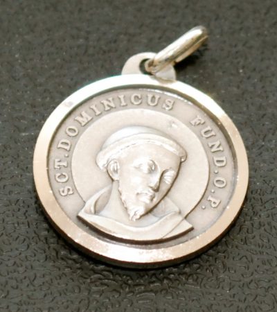 Medal: St. Dominic & Blessed Virgin Mary (silver scapular)  silver
