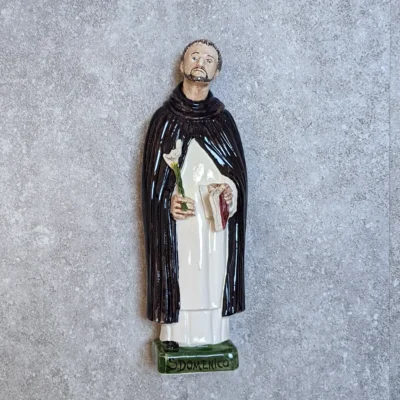 Statue: St. Dominic, ceramic, hand made in Italy