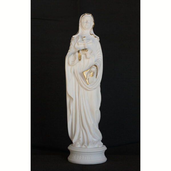 Statue: St. Dominic with Book, Lily & Dog | Dominican Bookstore