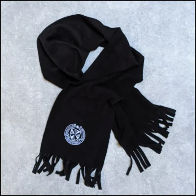 Black Fleece Scarf with Dominican Motto