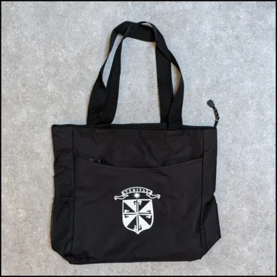 Tote bag: Black w/ Dominican Shield & Veritas