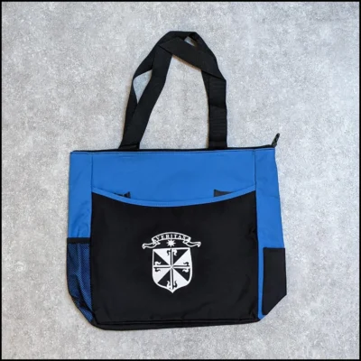 Tote bag: Blue w/ Dominican Shield & Veritas
