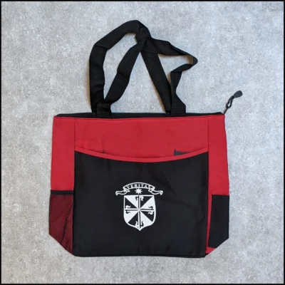 Tote bag: Red w/ Dominican Shield & Veritas