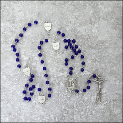 Blue Rosary w/ Dominican Shield Medals - Image 2