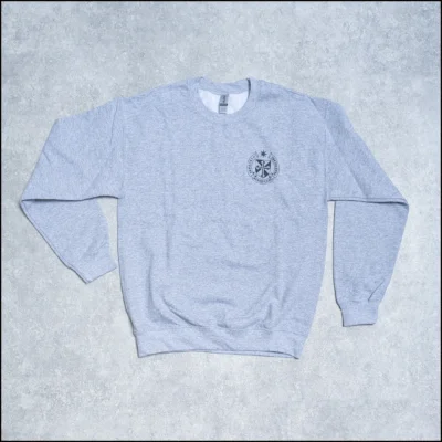 Unisex Grey Sweatshirt with Dominican Motto logo